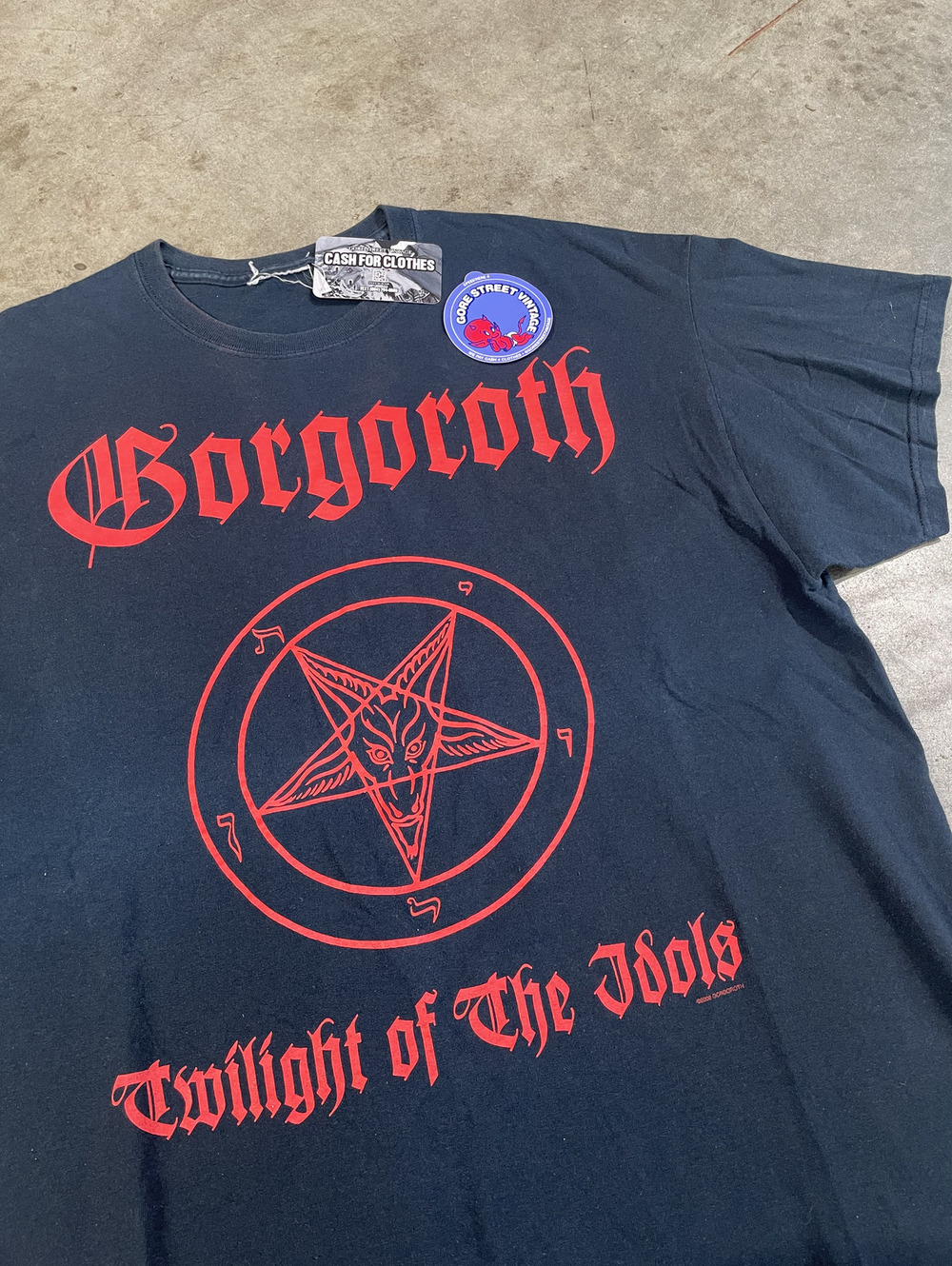 Y2K Gorgoroth Twilight of the Idols Black Metal Tee XL 23x30
